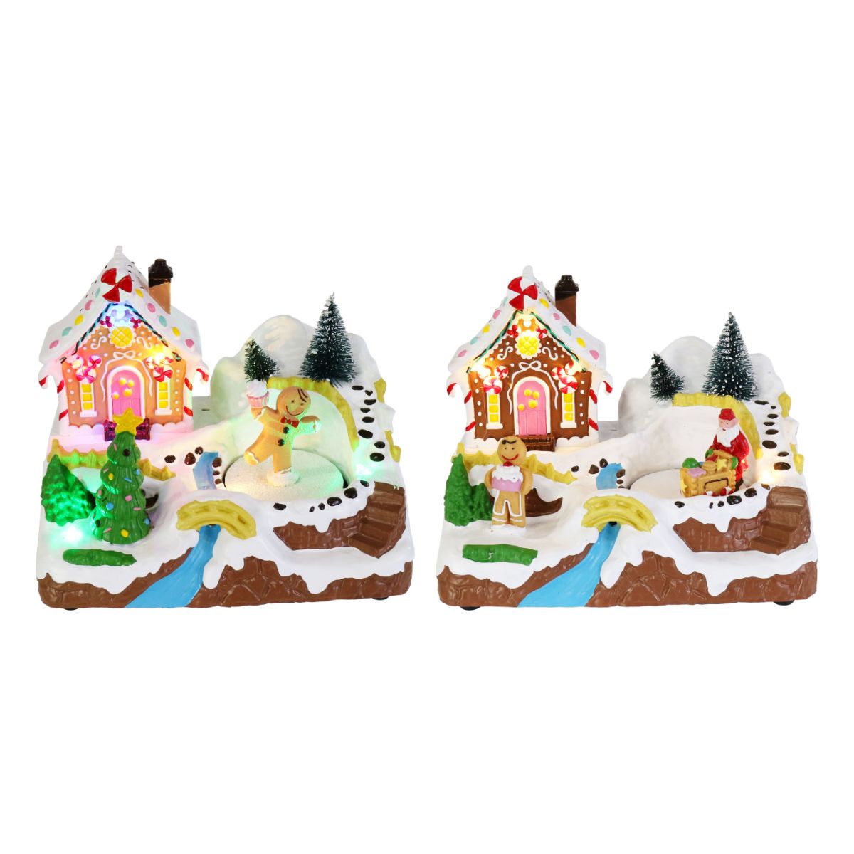 Christmas LED Musical Gingerbread Scene USB Assorted