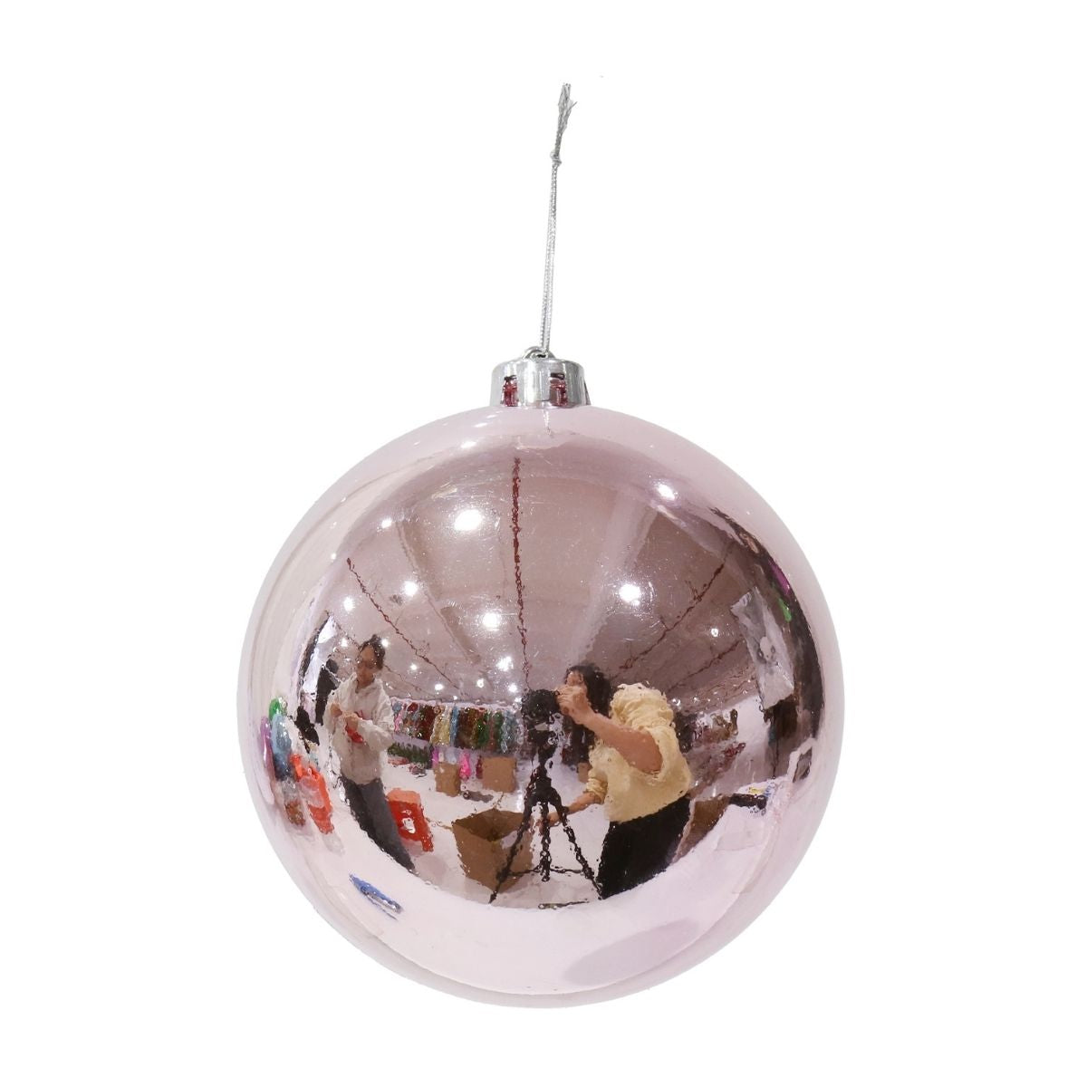 Christmas Bauble Shiny 15cm Lt Pink