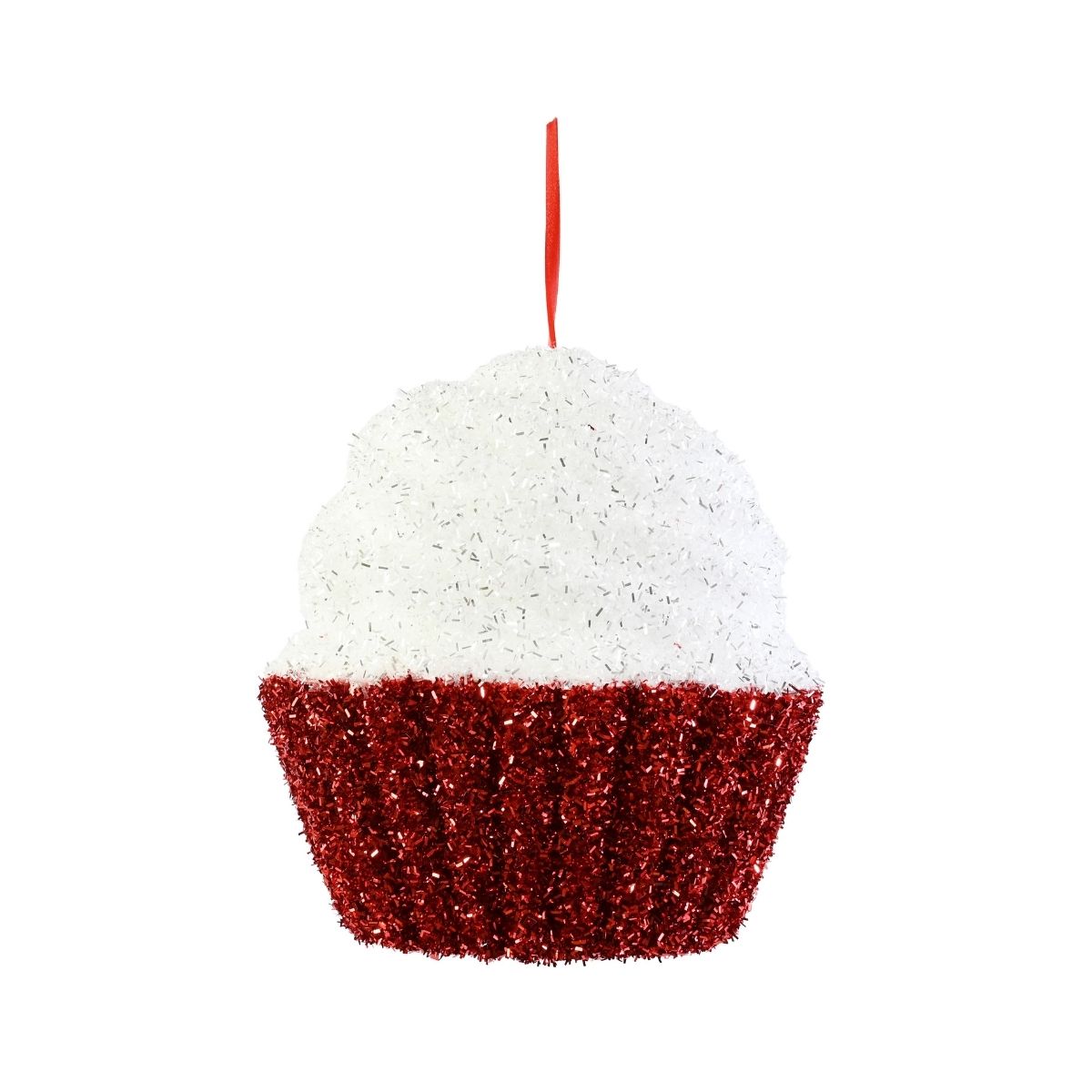 Christmas Hanging Tinsel Cupcake 24cm