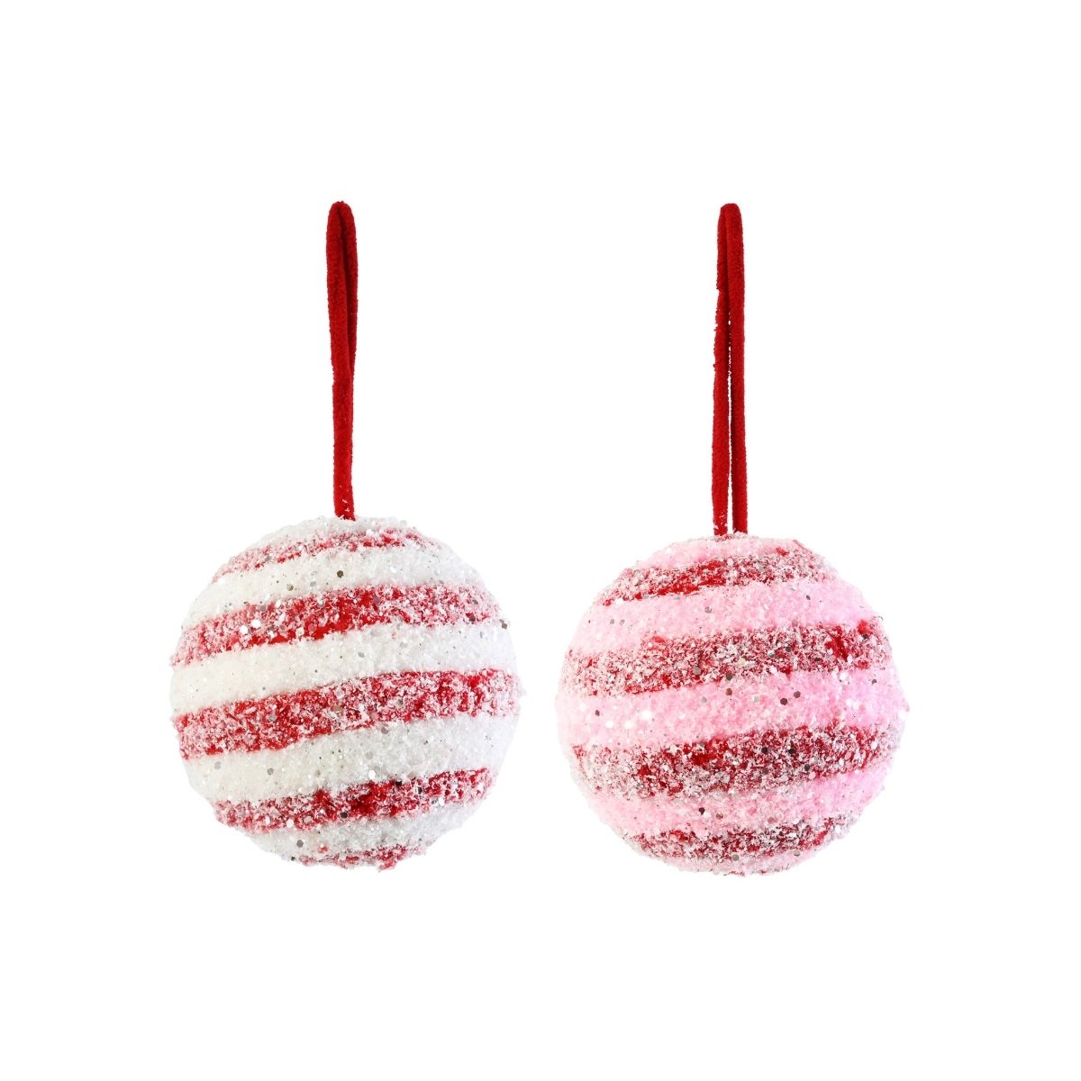 Christmas Icy Swirl Plush Bauble 13cm Assorted
