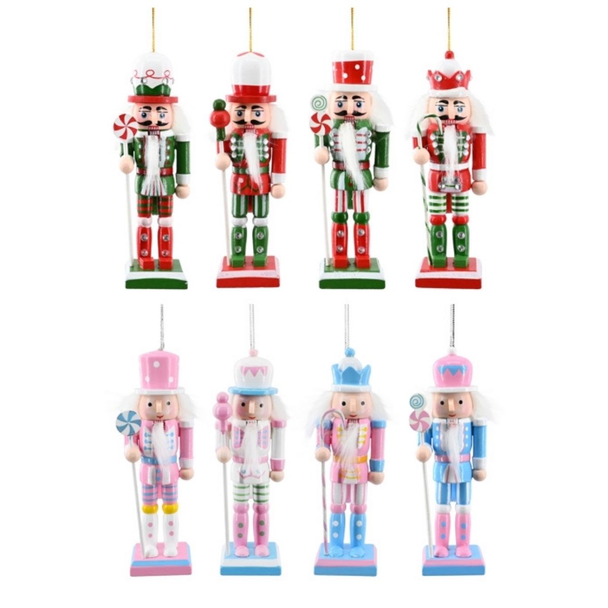 Christmas Hanging Nutcracker Peppermint 12.5cm Assorted
