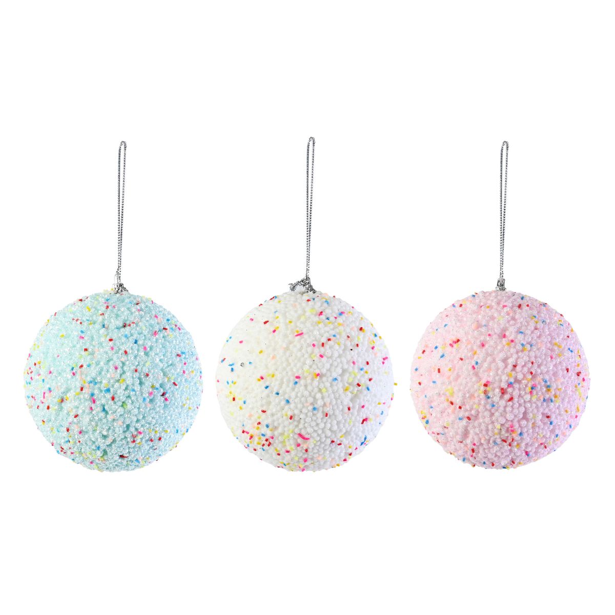 Christmas Sprinkles Bauble 10cm Assorted