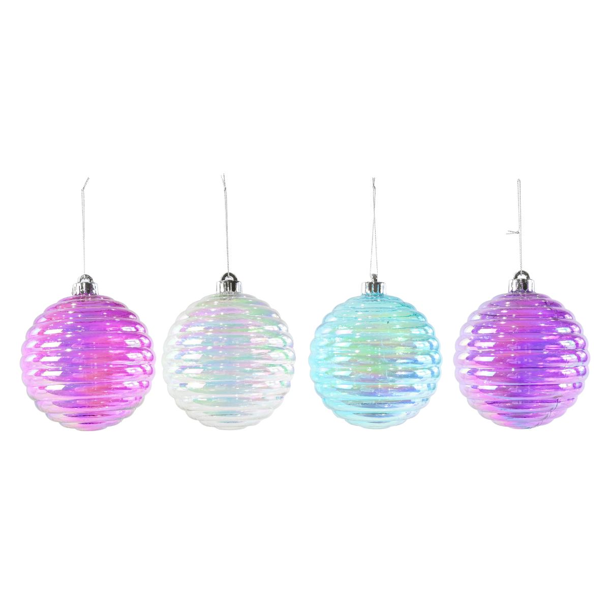 Christmas Iridescent Wave Bauble 12cm Assorted