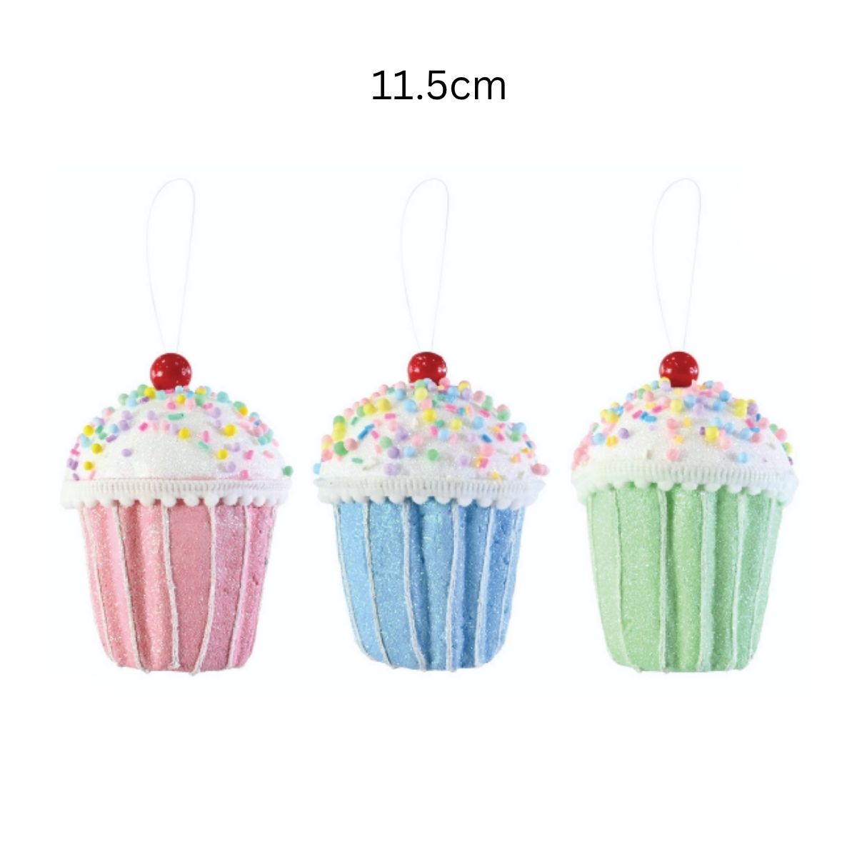 Hanging Sprinkles Cupcake 11.5cm Assorted