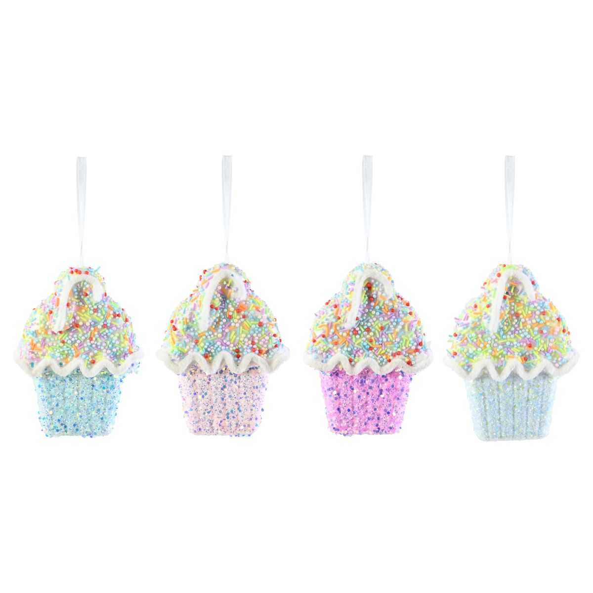 Hanging Glitter Cupcake 15cm Assorted