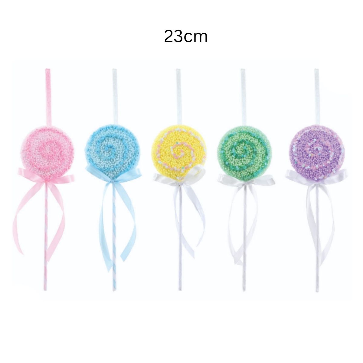 Hanging Glitter Lollipop 23cm Assorted