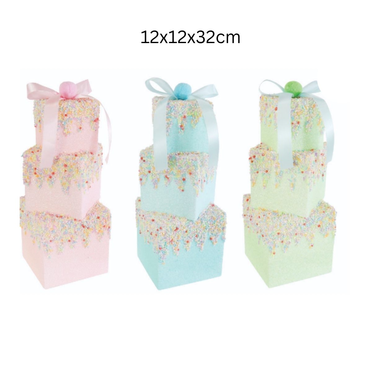 Hanging Stacked Presents 32cm Assorted