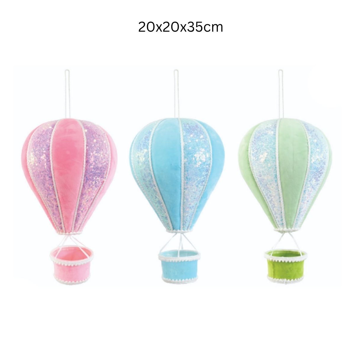 Hanging Hot Air Balloon 35cm Assorted