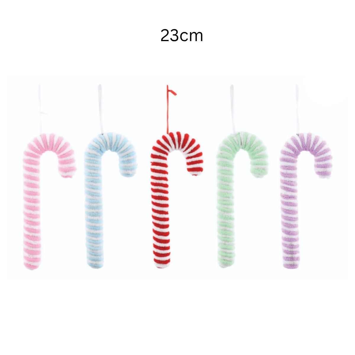 Hanging Plush Candycane 23cm Assorted