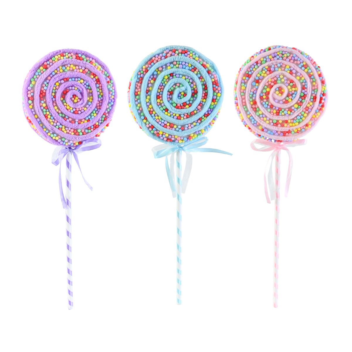 Curly Bright Sprinkles Lollipop Pick 43cm Assorted