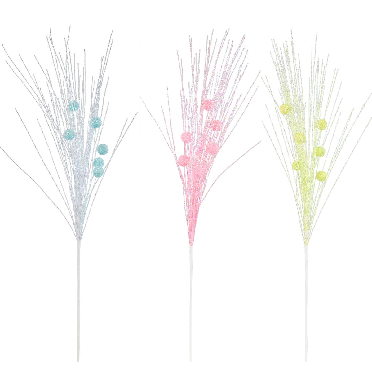 Christmas Iridescent Pastel Bauble Spray 85cm Assorted