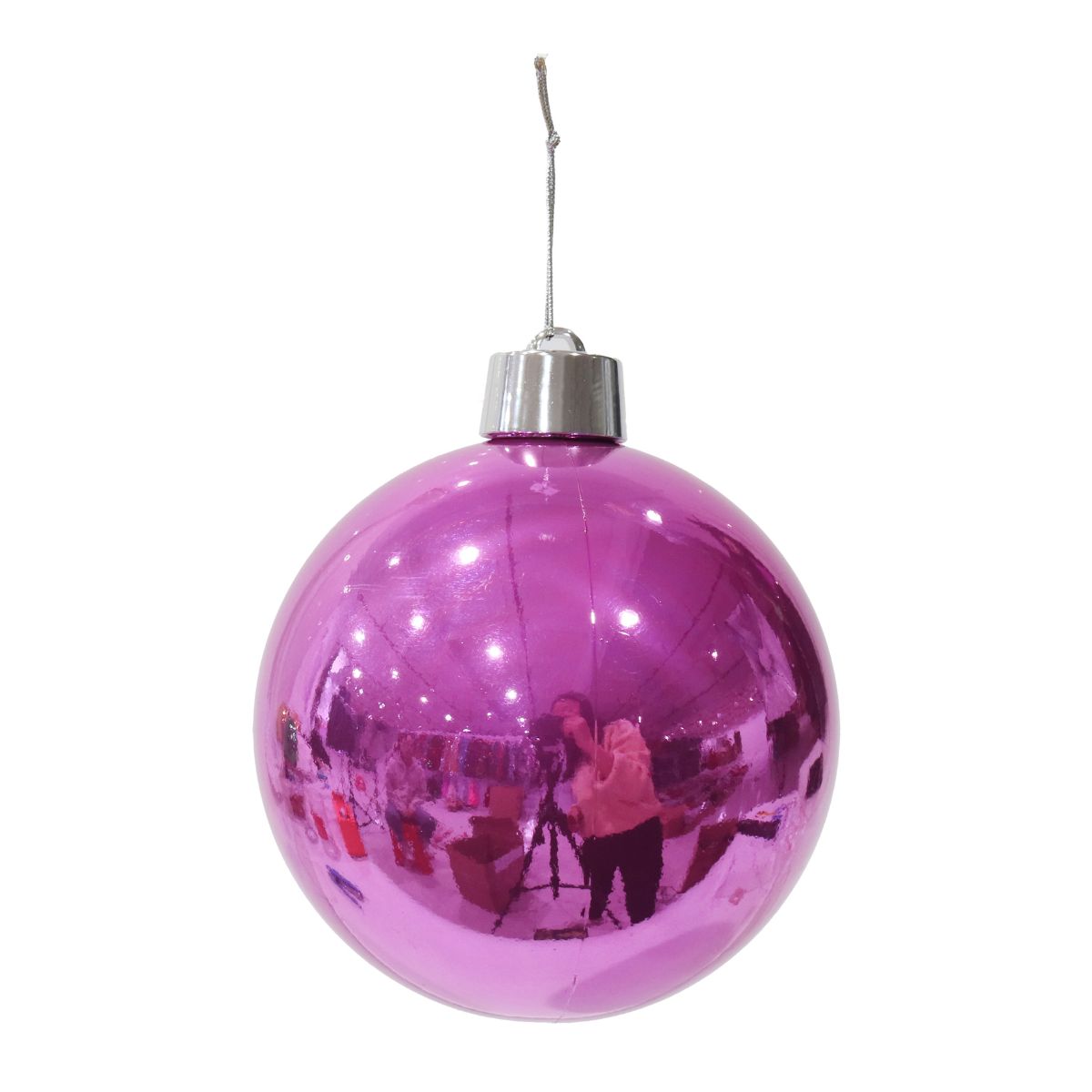 Christmas Bauble Pearl 20cm Hot Pink