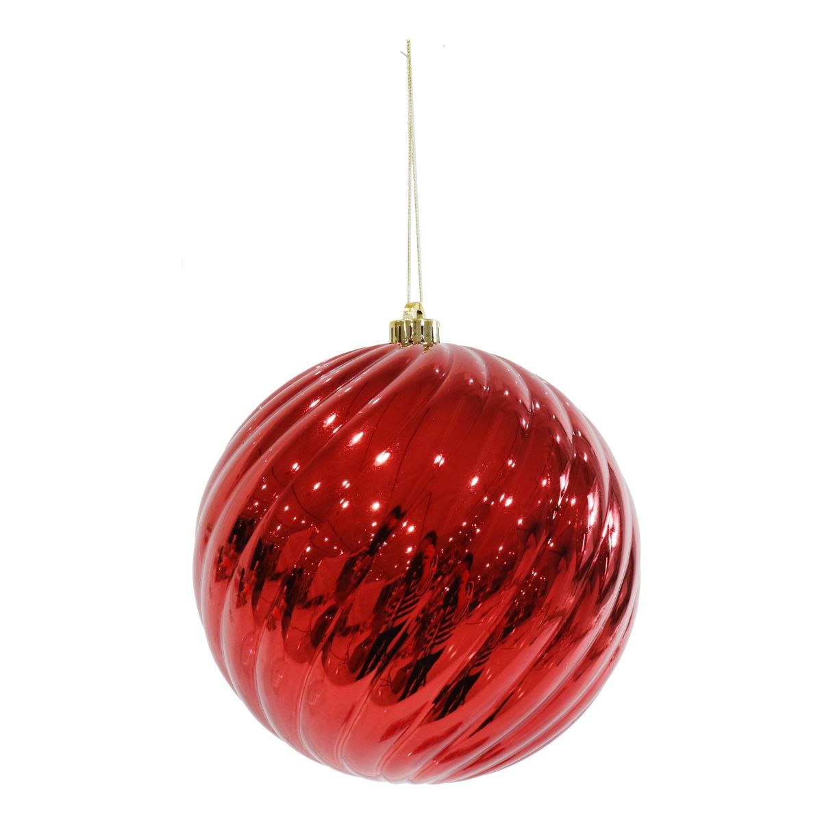 Christmas Bauble Swirl 20cm Red