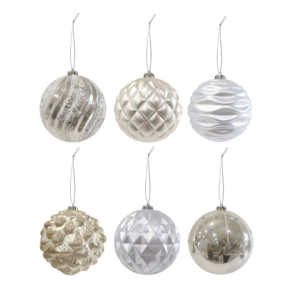 Christmas Fancy Metallic Bauble 15cm Assorted