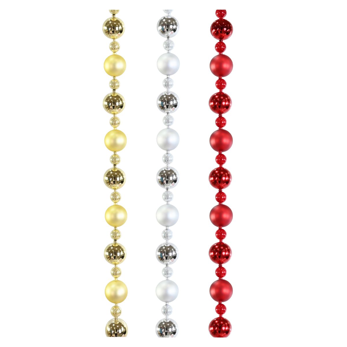 Christmas Baubles Garland 2.4m Assorted