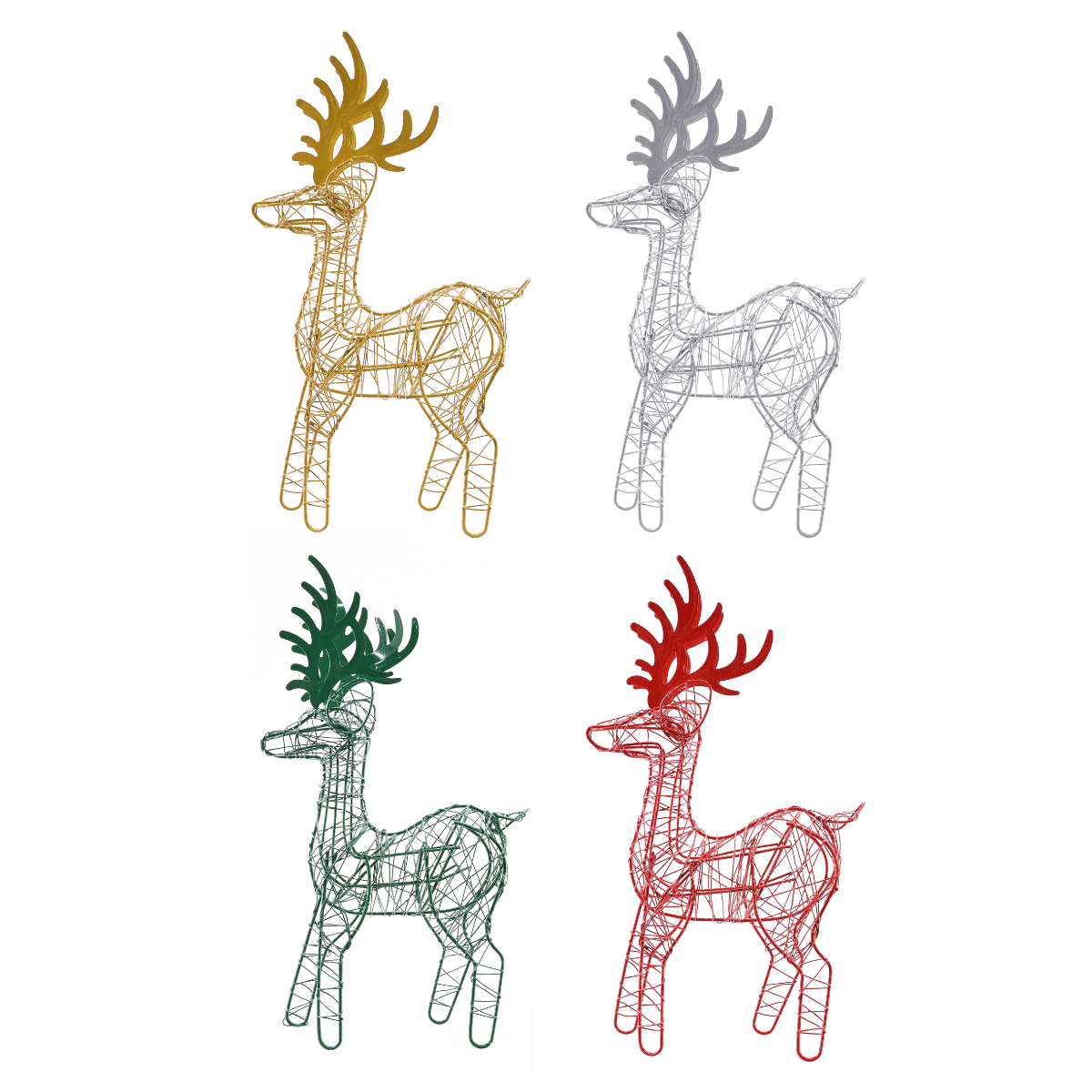 Christmas Metal Reindeer Matte 24cm Assorted