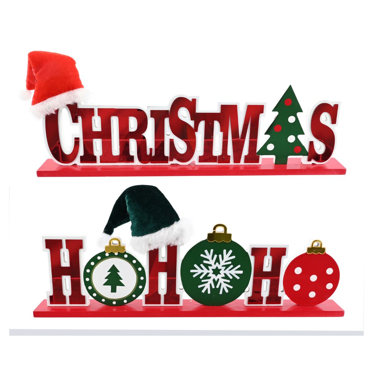 Christmas Festive Mirror Table Sign Assorted
