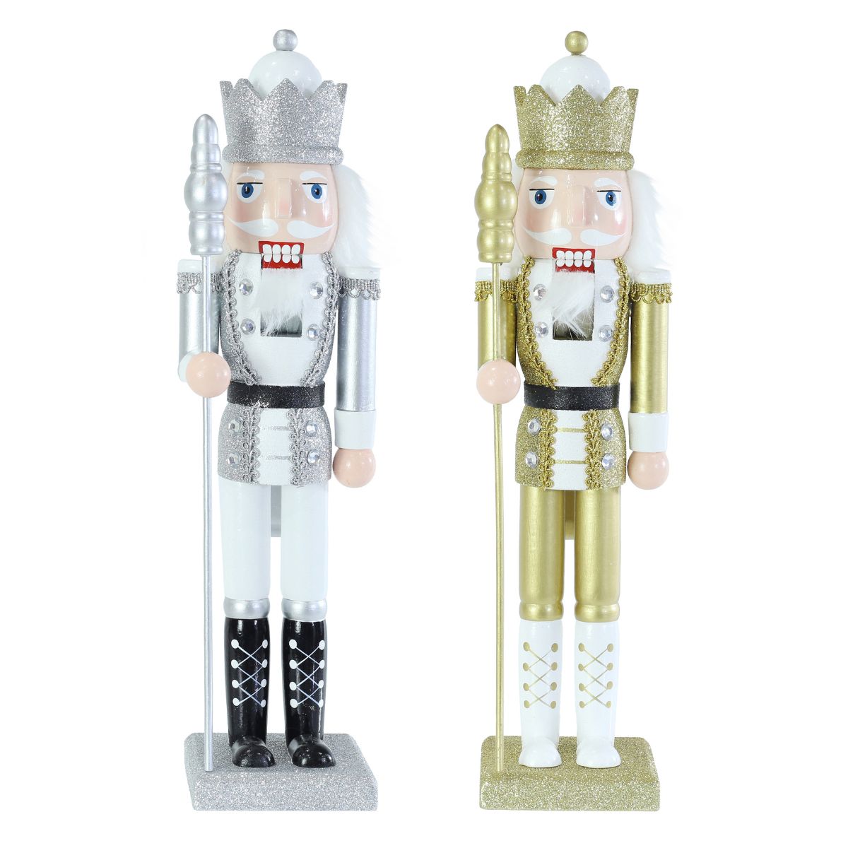 Christmas Nutcracker Metallic King 36cm Assorted