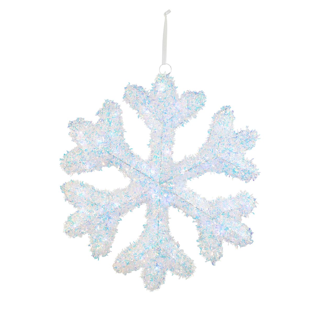 Christmas LED Snowflake Iridescent Tinsel 60cm