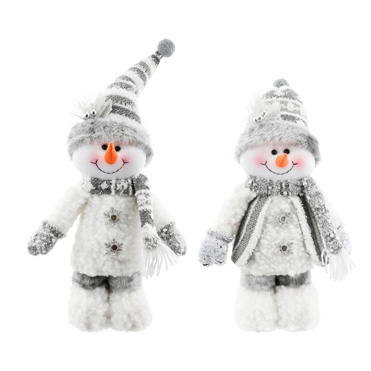 Christmas Snowflake Button Snowman 38cm Assorted