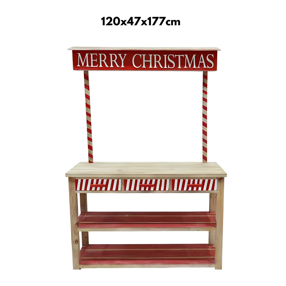 Merry Christmas Display Hutch – 120 x 47 x 177cm