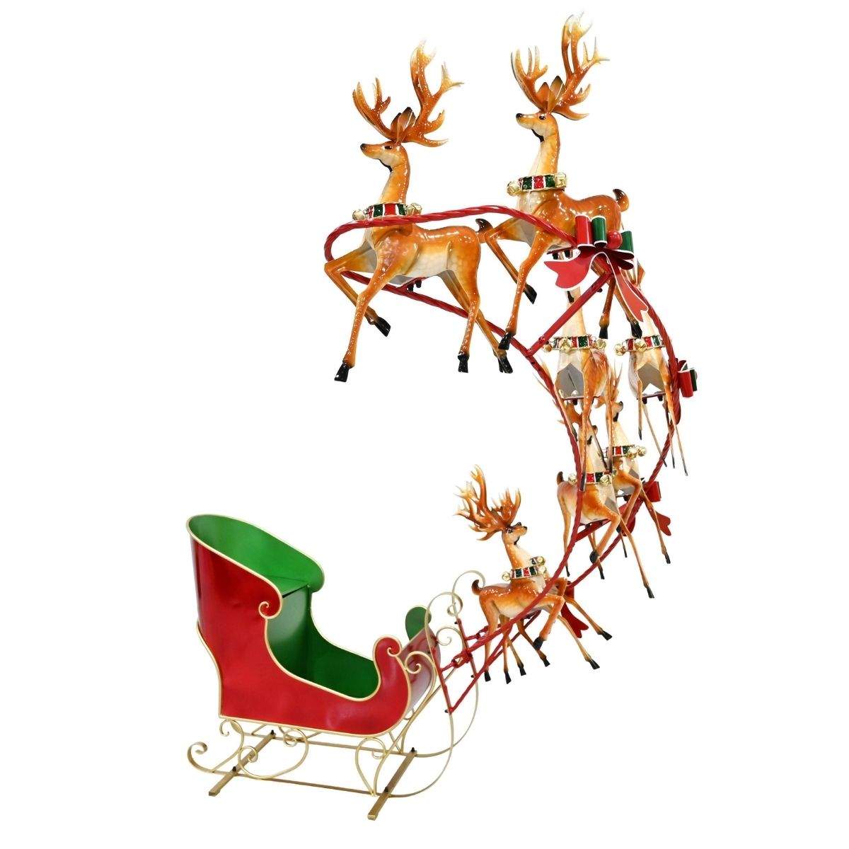 Christmas Flying Reindeer Sleigh Tree Wrap 175cm - Christmas Collective NZ