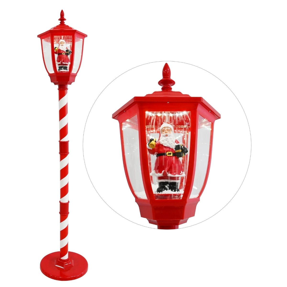 Christmas Musical Snowing Santa Street Lamp 150cm - Christmas Collective NZ