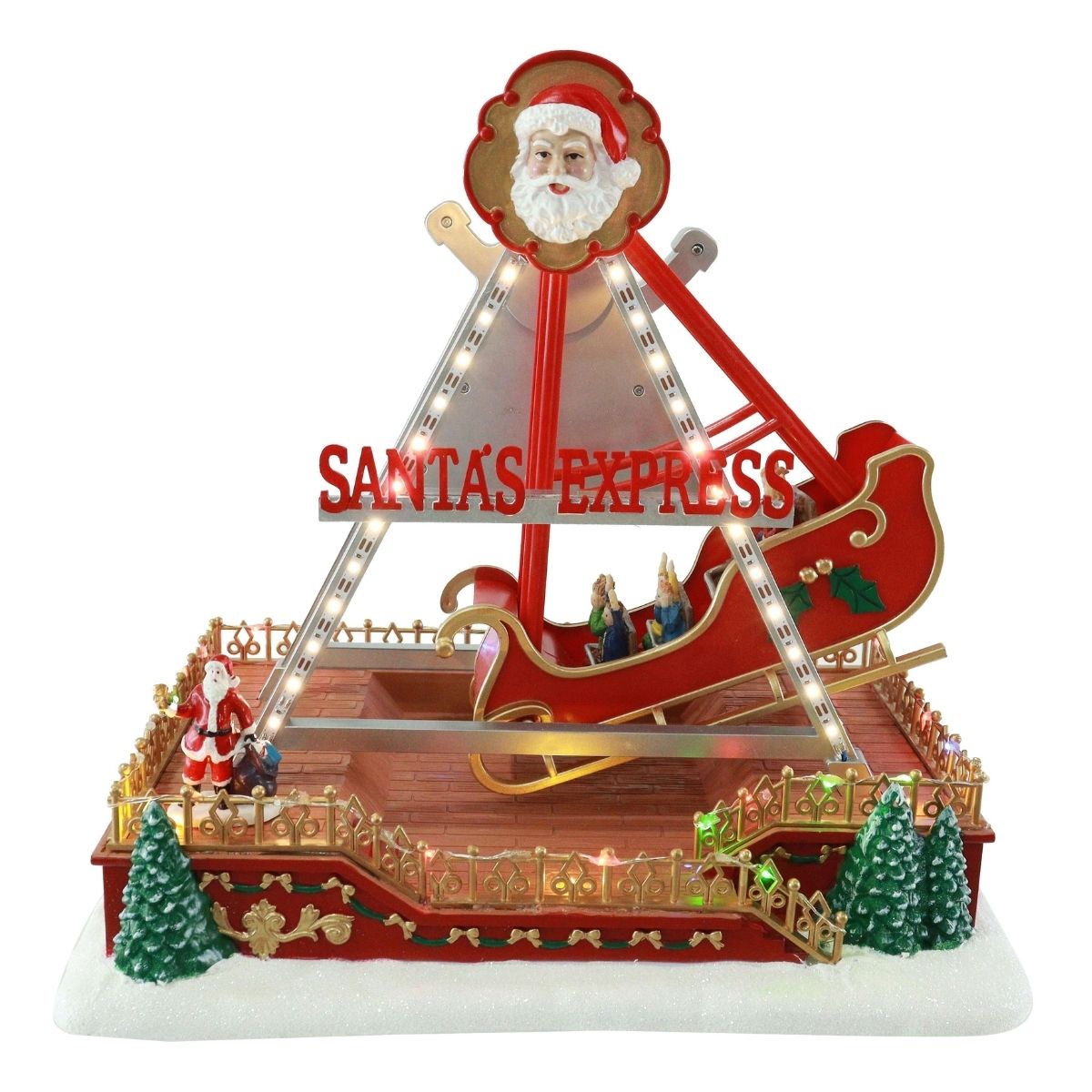 Christmas Musical Santa Sleigh Ride Flashing - affordable Christmas decoration NZ