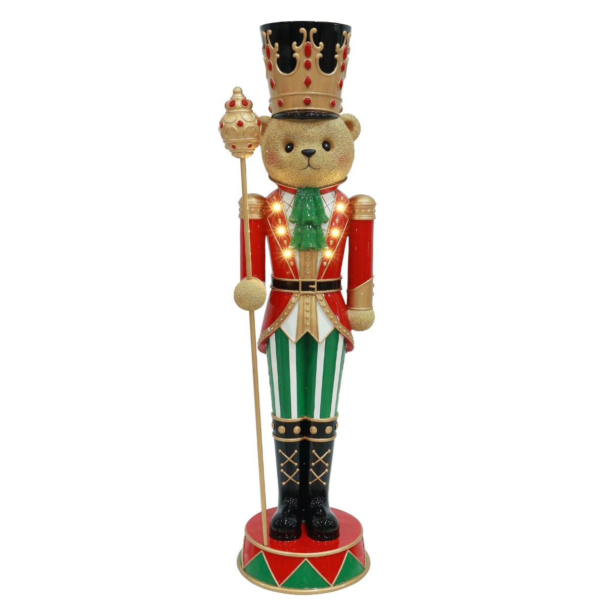Christmas Light Up Teddy Bear Soldier 93cm - affordable Luxe Heritage Christmas decoration NZ