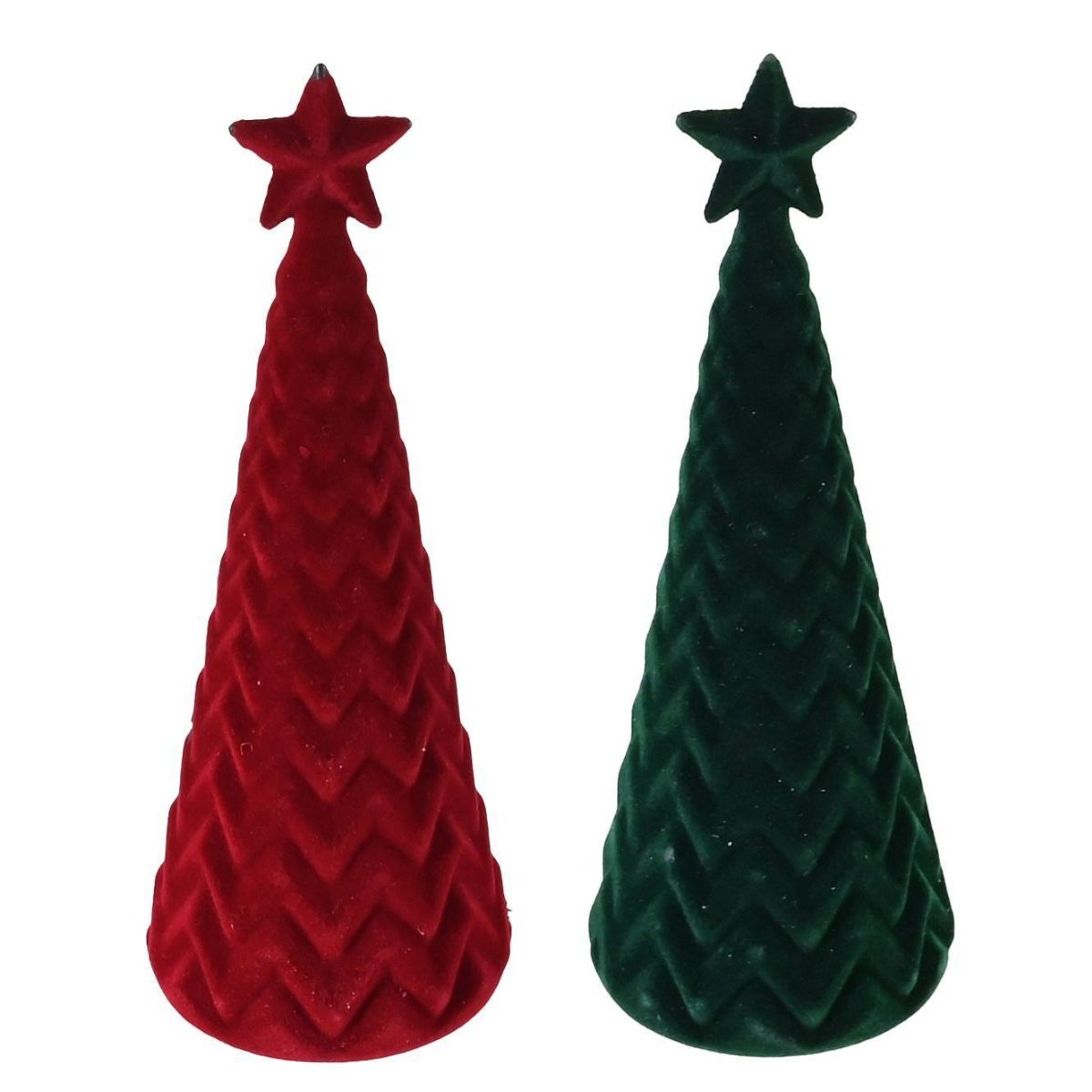 Flocked Table Tree 15cm Asst - Woodland Velvet Christmas decoration