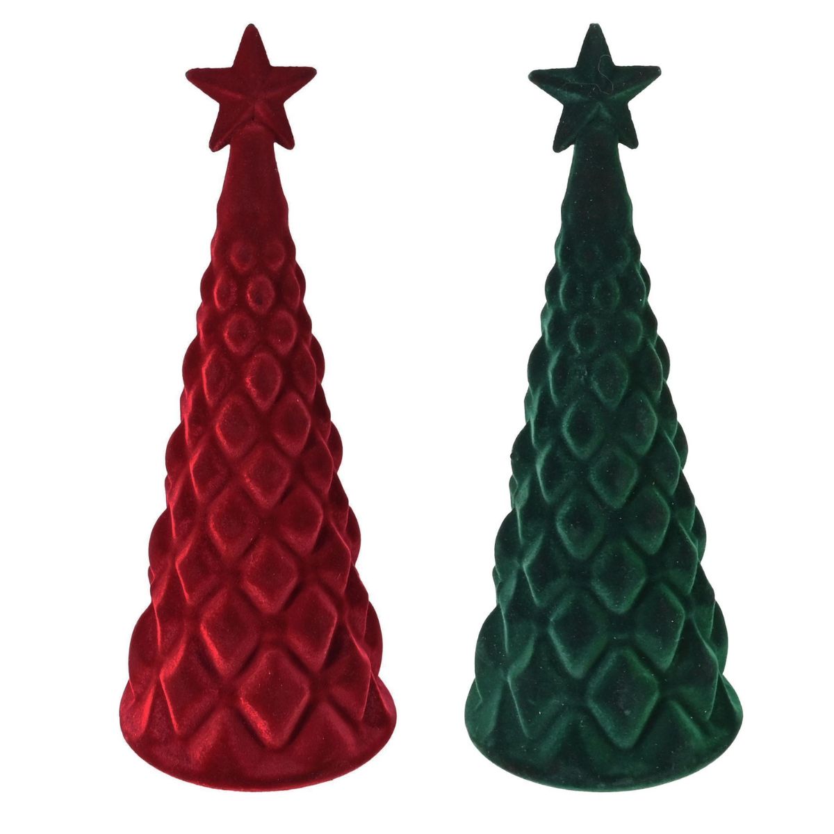 Flocked Table Tree 25cm Asst - Woodland Velvet Christmas decoration
