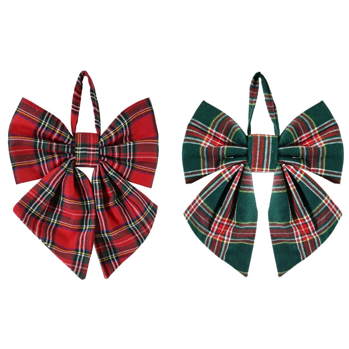 Christmas Highland Tartan Hanging Bow Assorted - affordable Luxe Heritage Christmas decoration NZ