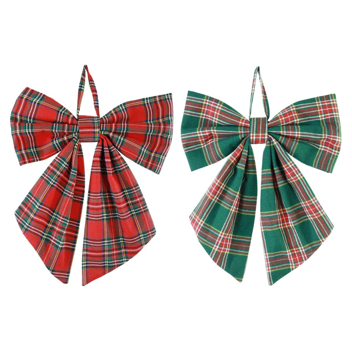 Christmas Highland Tartan Bow Large Assorted - affordable Luxe Heritage Christmas decoration NZ