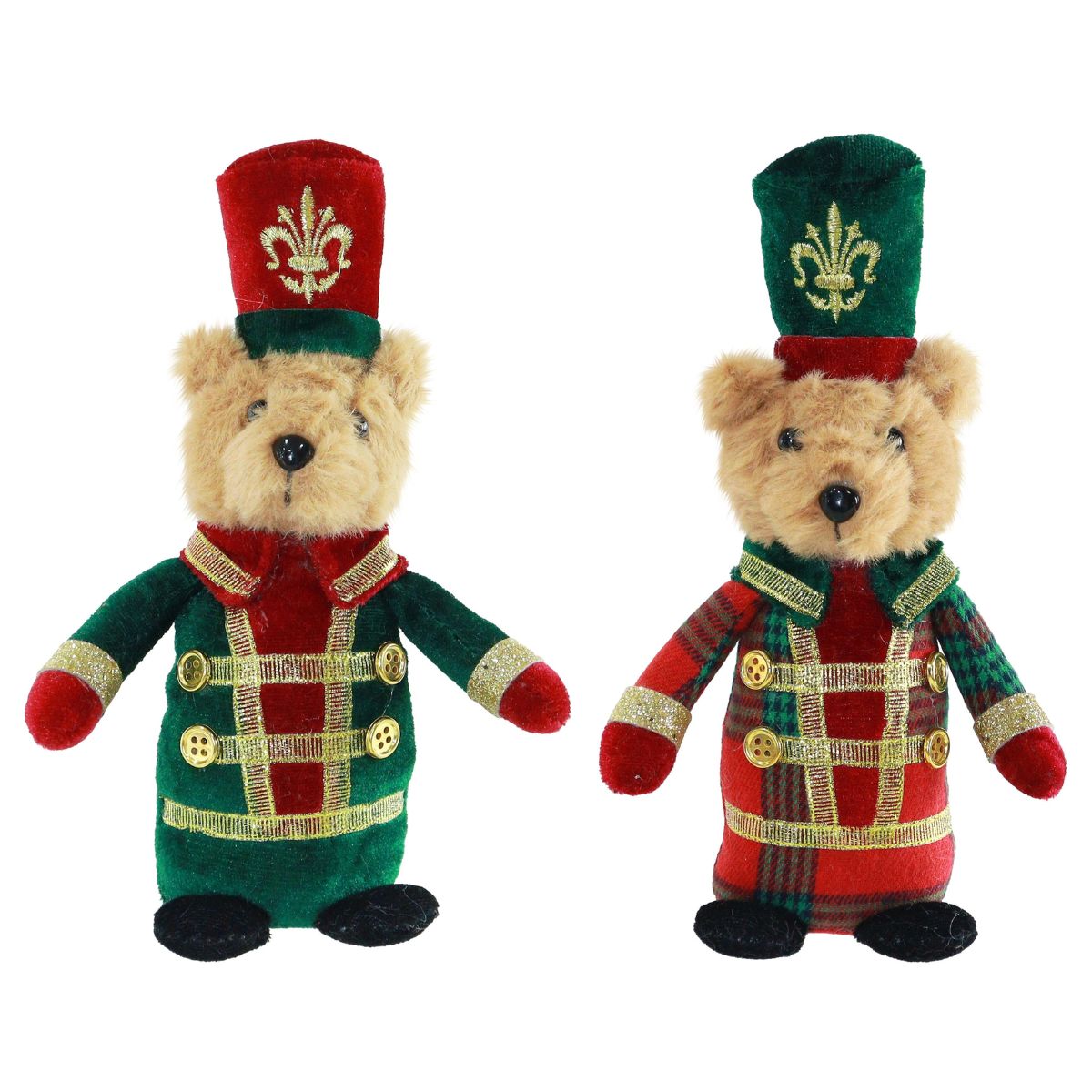 Christmas Regent Velvet Mini Bear Assorted - affordable Luxe Heritage Christmas decoration NZ
