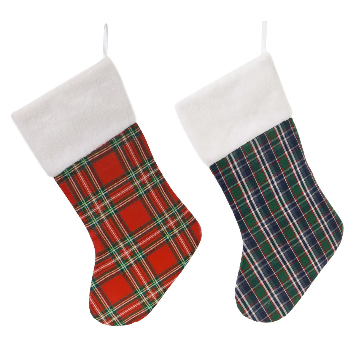 Christmas Stocking Tartan 44cm Assorted - affordable Luxe Heritage Christmas decoration NZ