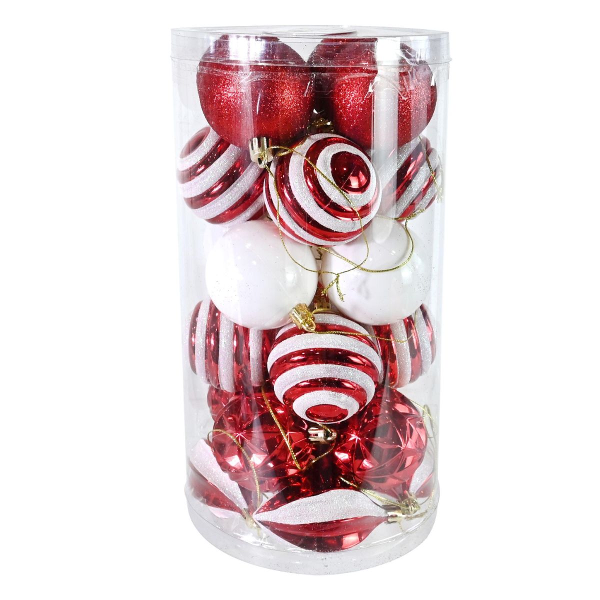 Christmas Baubles Candy Cane Mix 25pk - Candy Cane Lane Christmas decoration
