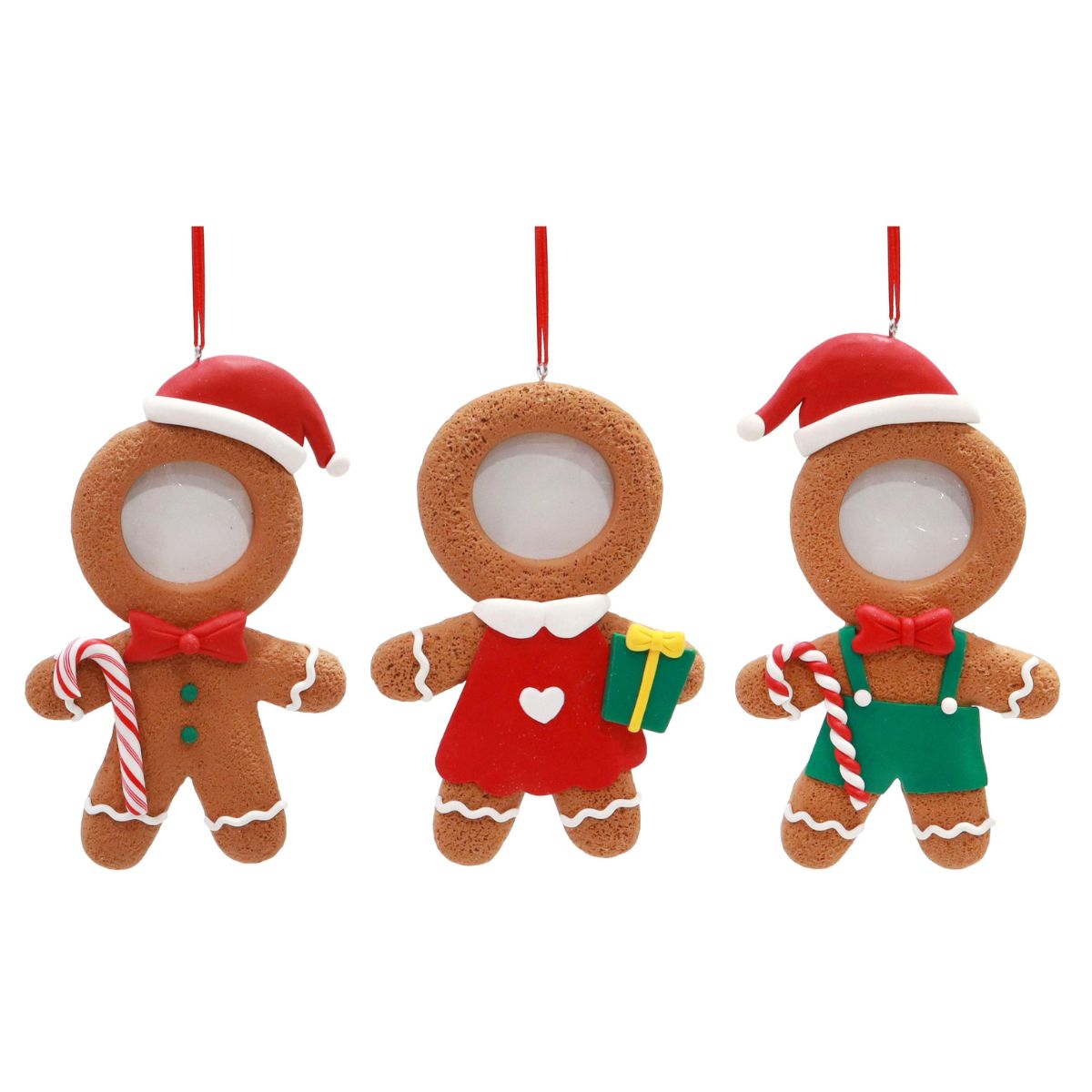 Christmas Hanging Gingerbread Photo Decoration 13cm Assorted - Candy Cane Lane Christmas decoration