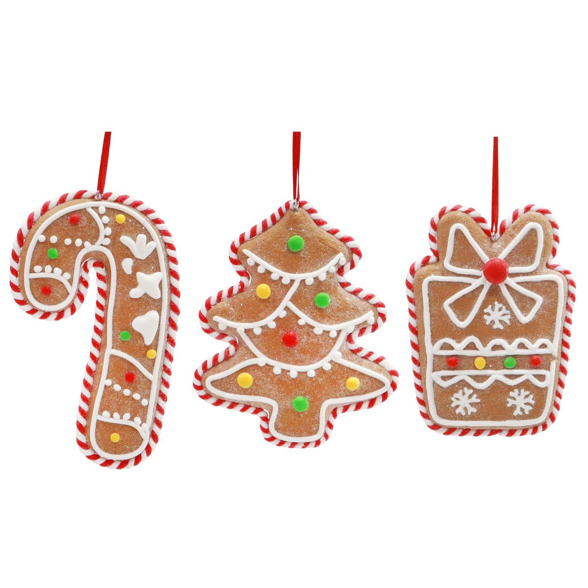 Christmas Hanging Gingerbread Decoration 12cm Assorted - Candy Cane Lane Christmas decoration