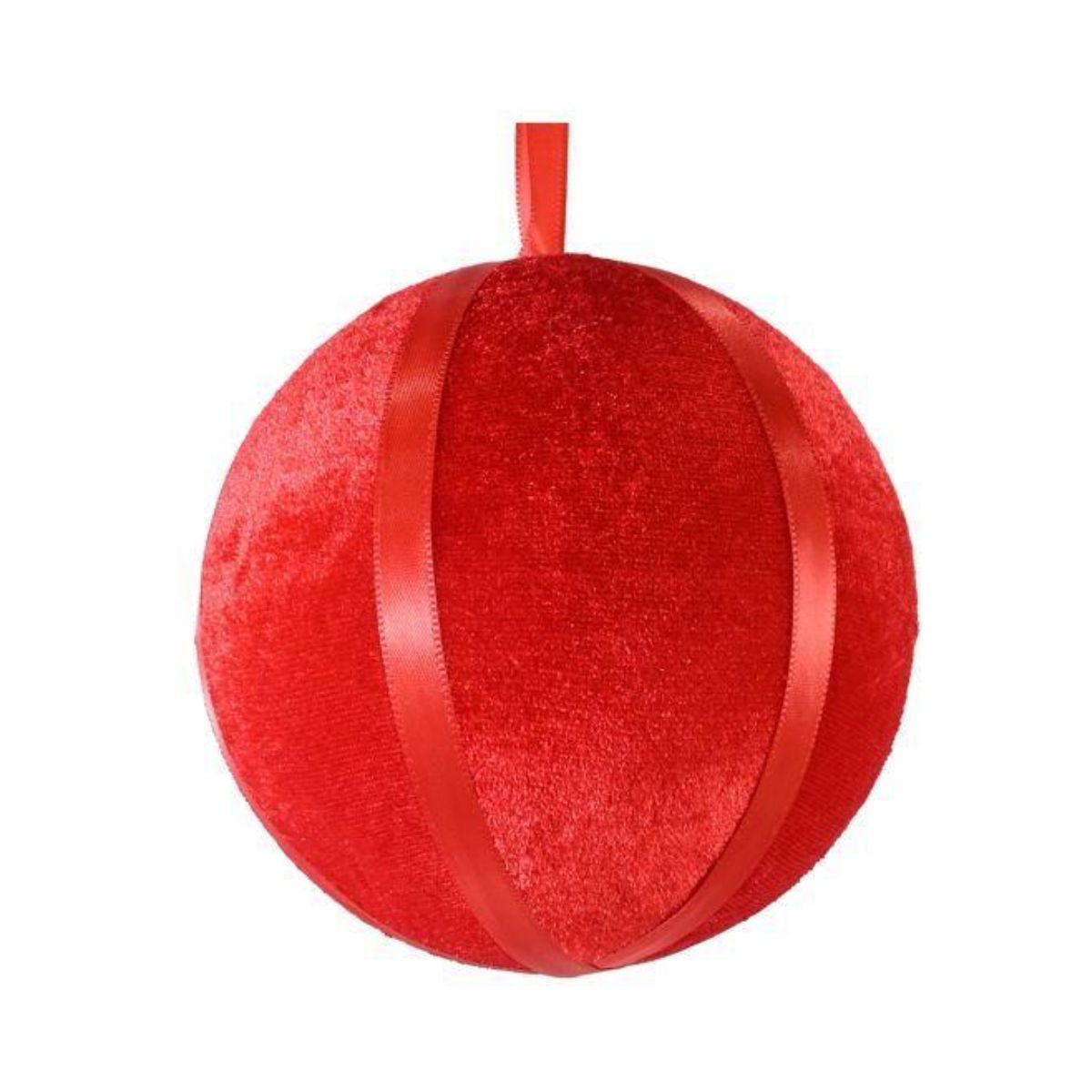 Christmas Velvet Circus Bauble 12cm Red - Candy Cane Lane Christmas decoration