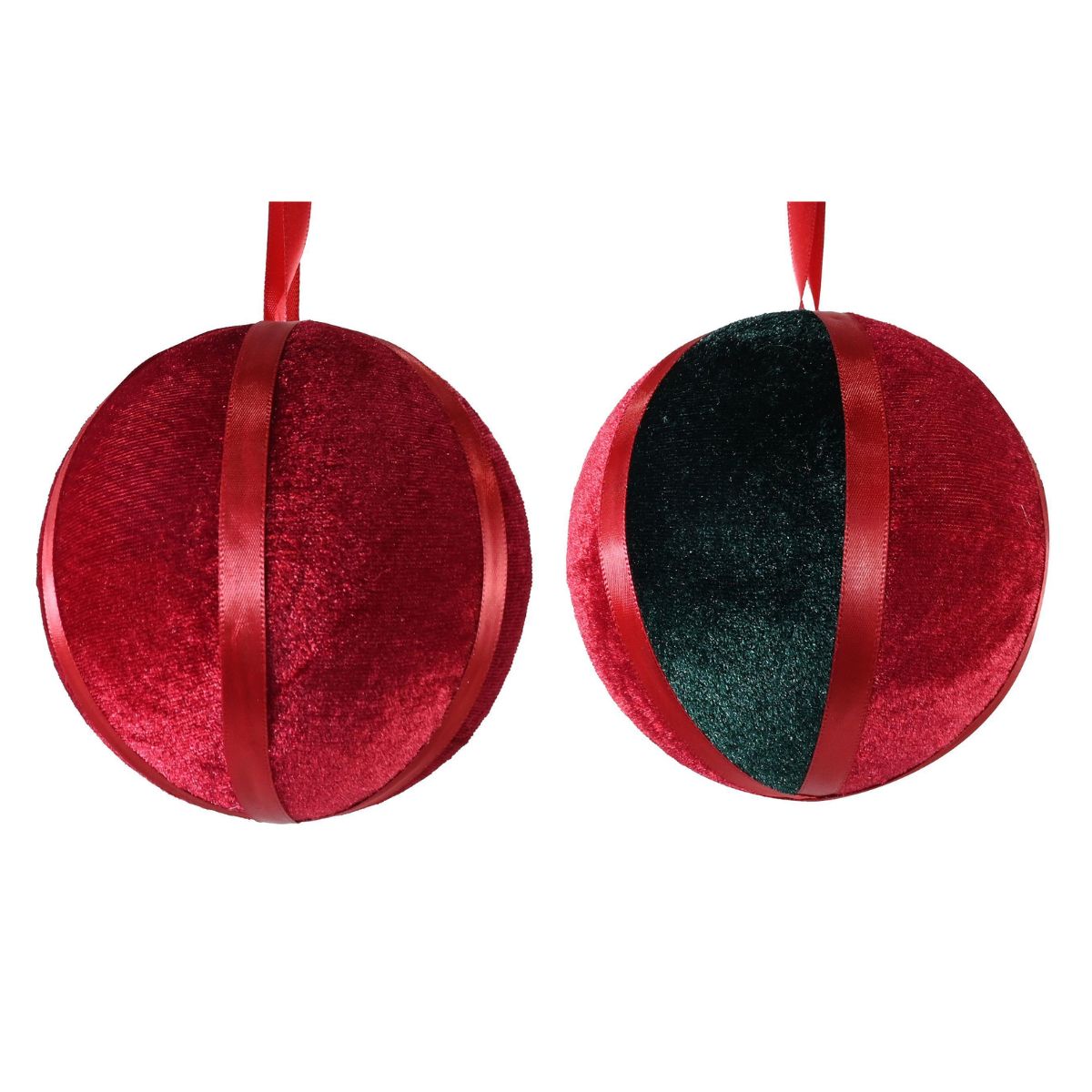 Velvet Circus Bauble 12cm Asst - Woodland Velvet Christmas decoration