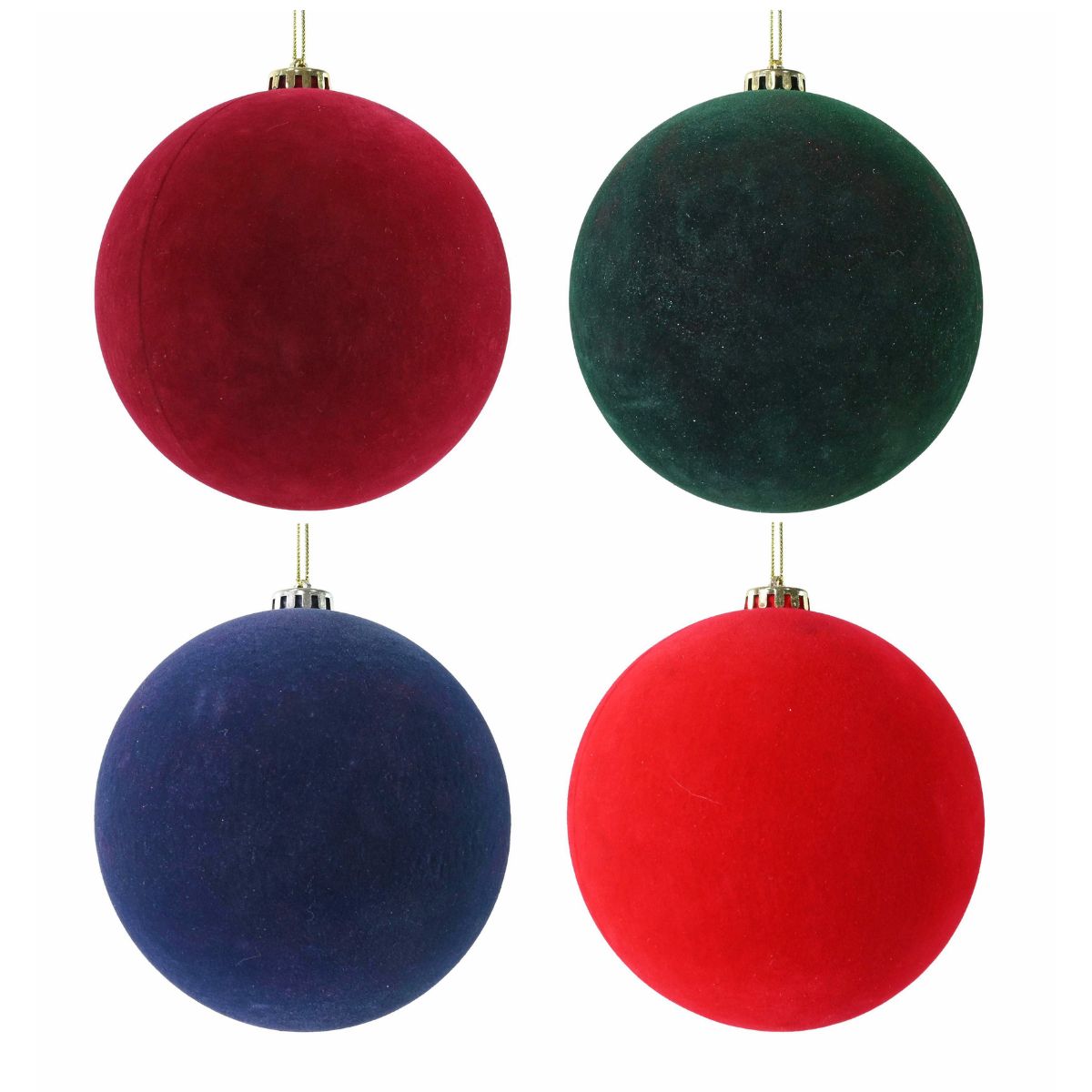 Christmas Flocked Bauble 15cm Assorted - affordable Luxe Heritage Christmas decoration NZ