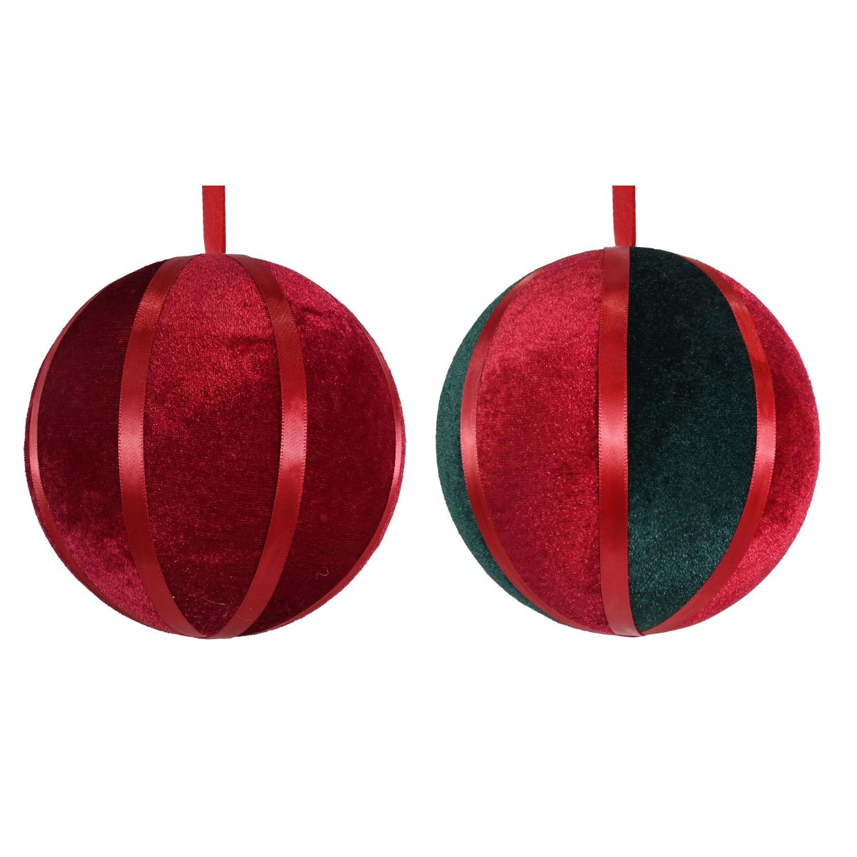 Velvet Circus Bauble 15cm Asst - Woodland Velvet Christmas decoration