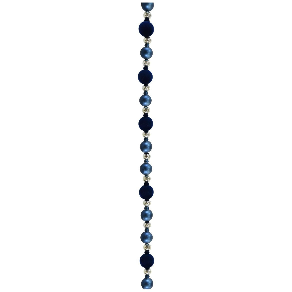 Christmas Flocked Bauble Garland Navy 2.1m - affordable Luxe Heritage Christmas decoration NZ