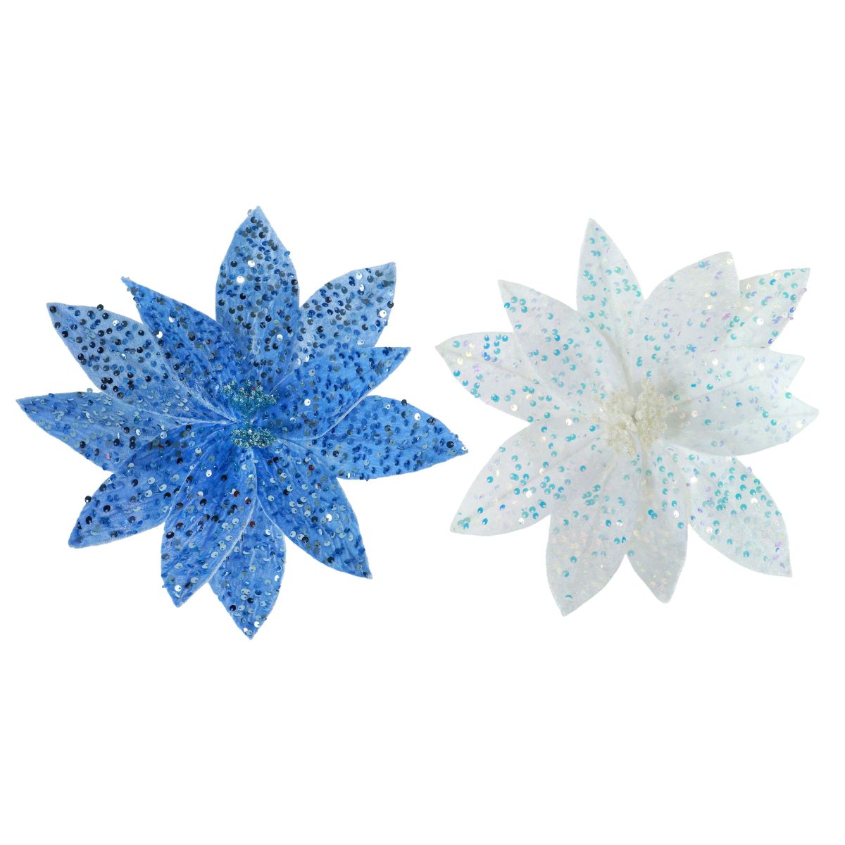 Christmas Moonlit Sequin Poinsettia Clip Assorted Christmas decoration product image
