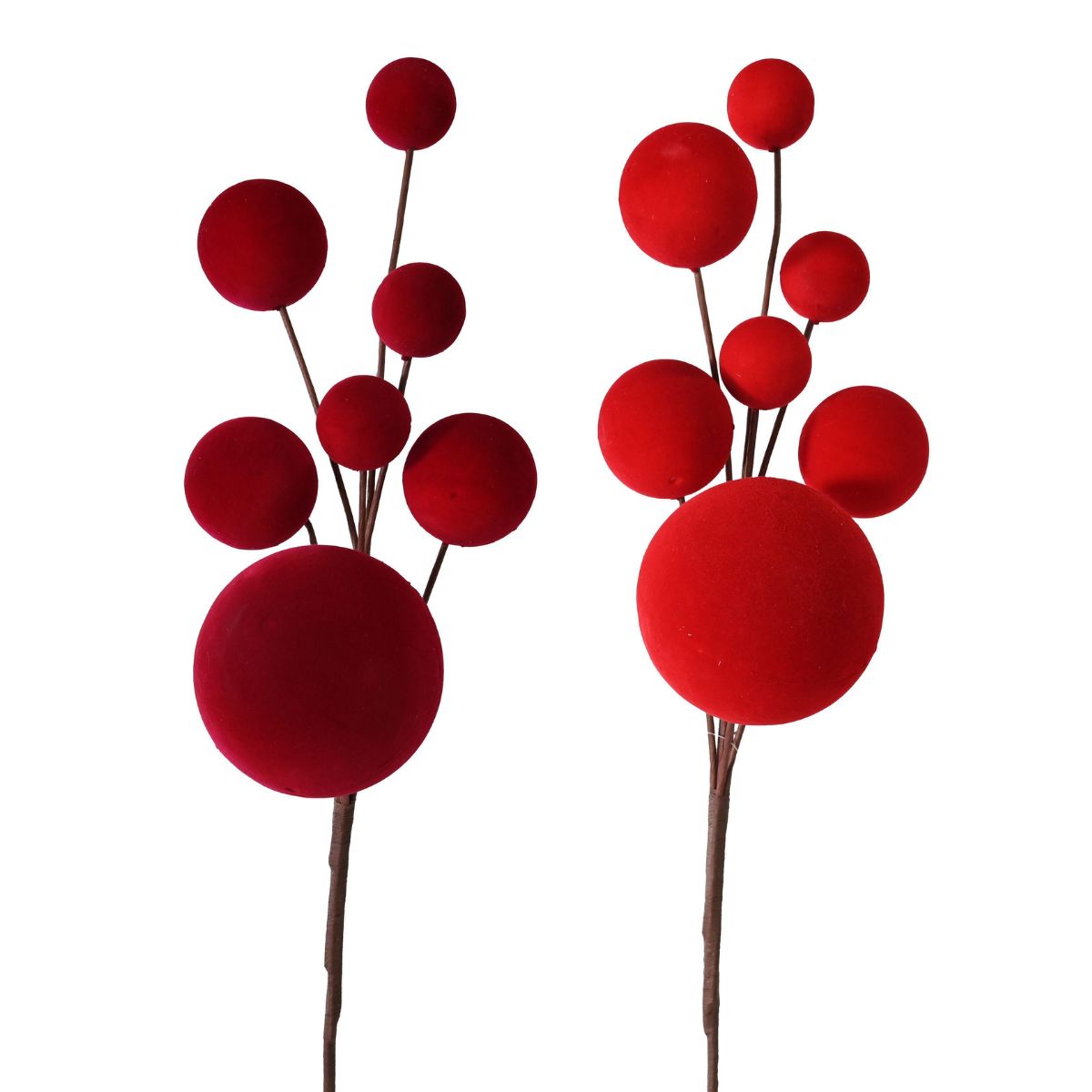 Jumbo Flocked Berry Pick 64cm Asst - Woodland Velvet Christmas decoration