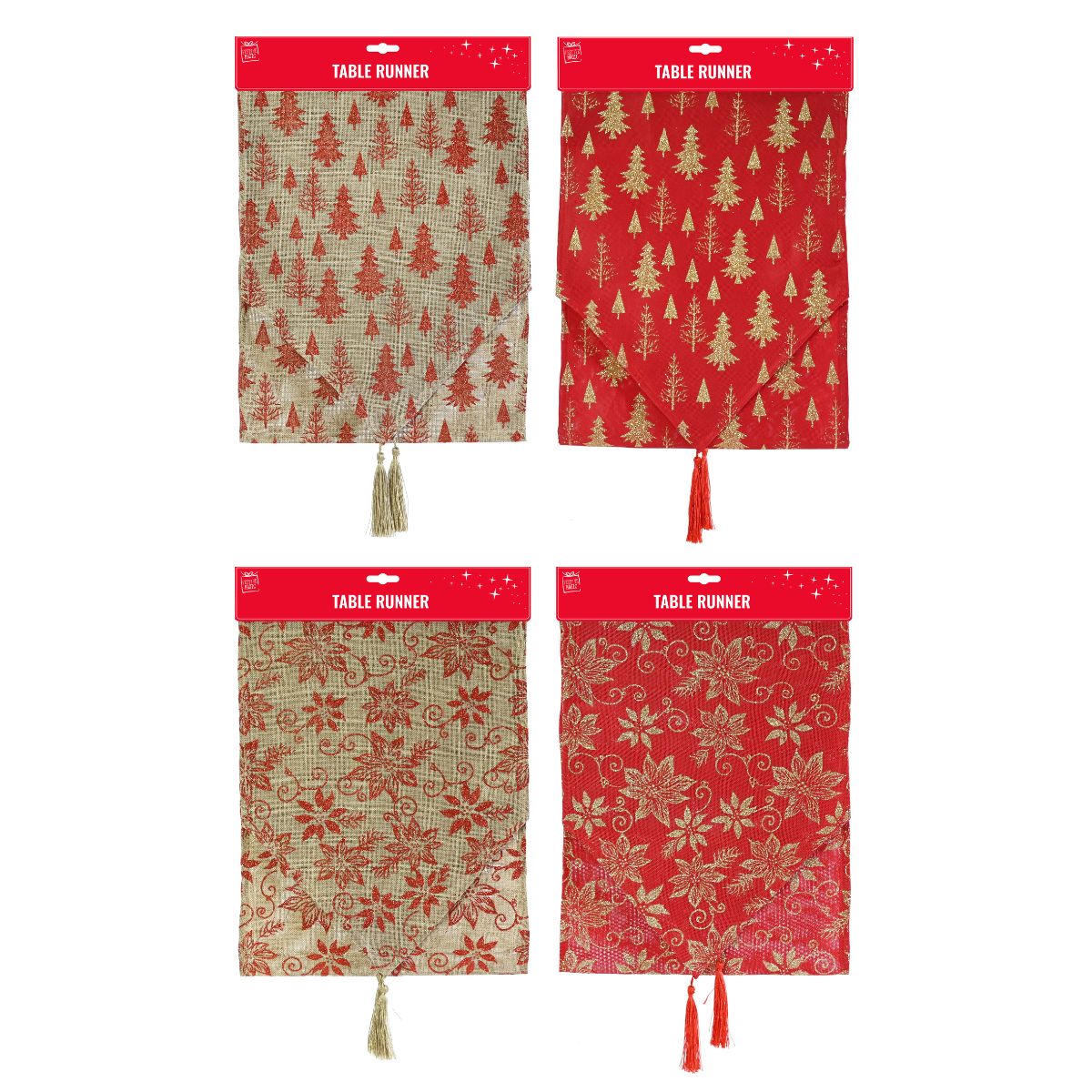Runner Glitter Print 180cm Assorted