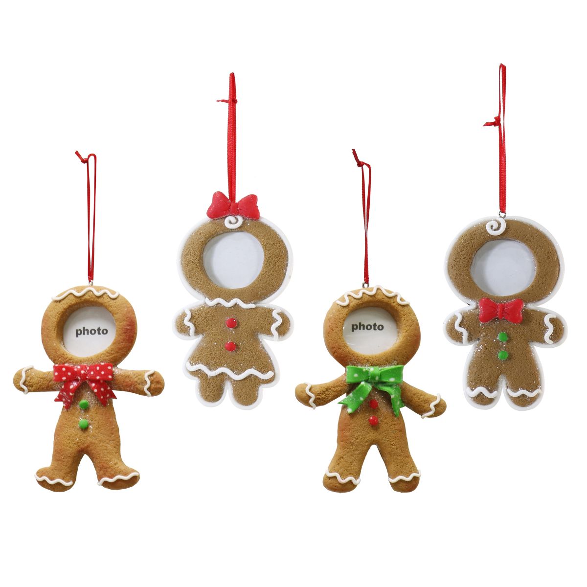 Christmas Hanging Gingerbread Photo Decoration 13cm – Assorted