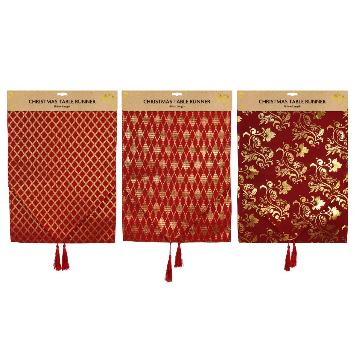 Runner Red Gold Foil 180cm Assorted