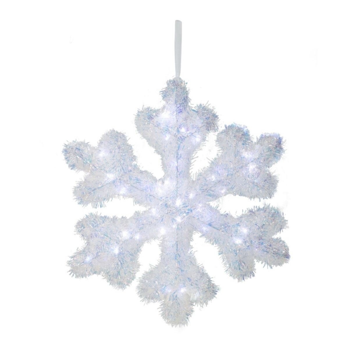 Christmas LED Tinsel Snowflake Iridescent 48cm