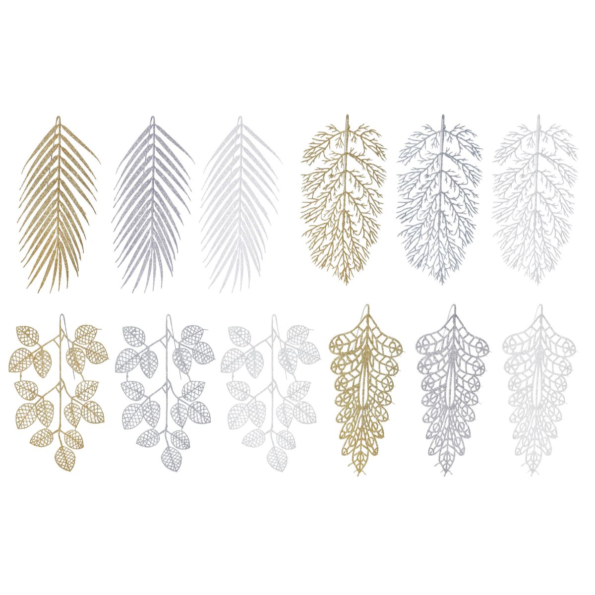 Glitter Leaf Pick 2 Pack 45cm Assorted